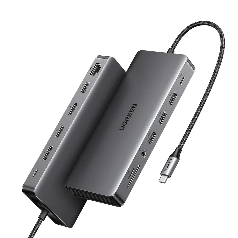 UGREEN 13-in-1 USB-C Triple Display Docking Station Converter with Dual HDMI & DisplayPort 4K@60Hz, 10Gbps USB-A/C 3.2 G