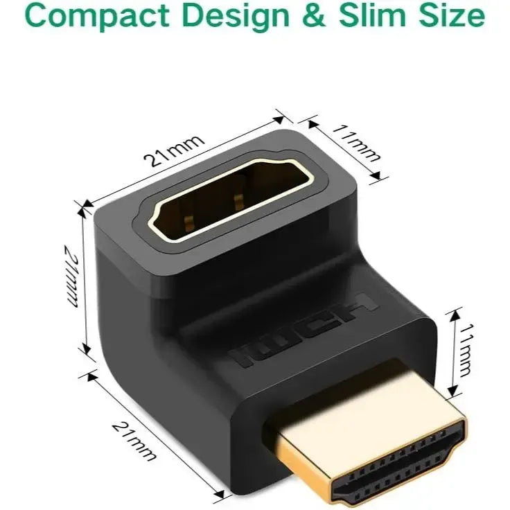 UGREENGold Plated 4K HDMI Male to Female Connector Extension Adapter Coupler for Wall-Mounted TV, Monitor & Streaming Stick