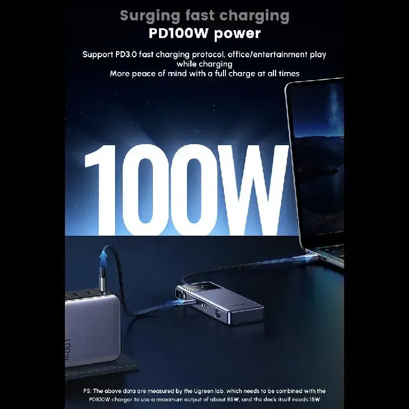 UGREEN CM888 (45155) 7-in-1 Type-C Multifunction Hub with 4K@60Hz HDMI Output, 100W Power Delivery, 10Gbps High-Speed USB Data Ports & SD/MicroSD Card Reader for MacBook, XPS & USB-C Laptops
