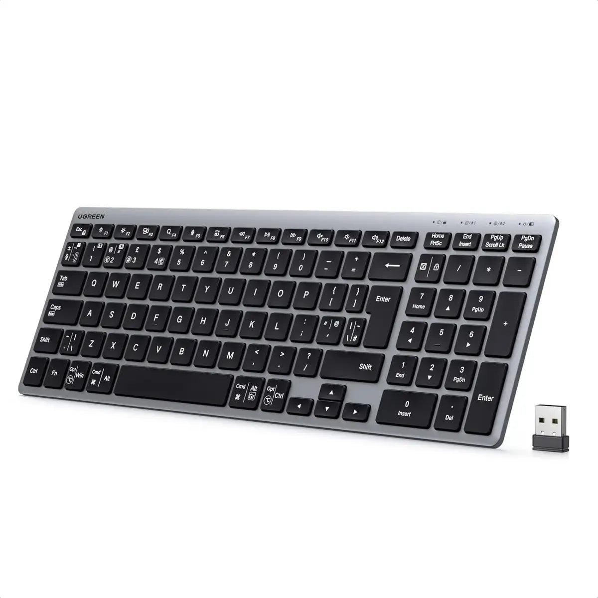 Keyboard UGREEN K552, Wireless, Bluetooth, USB, Grey Dual-Mode Multi-Device Mechanical Keyboard