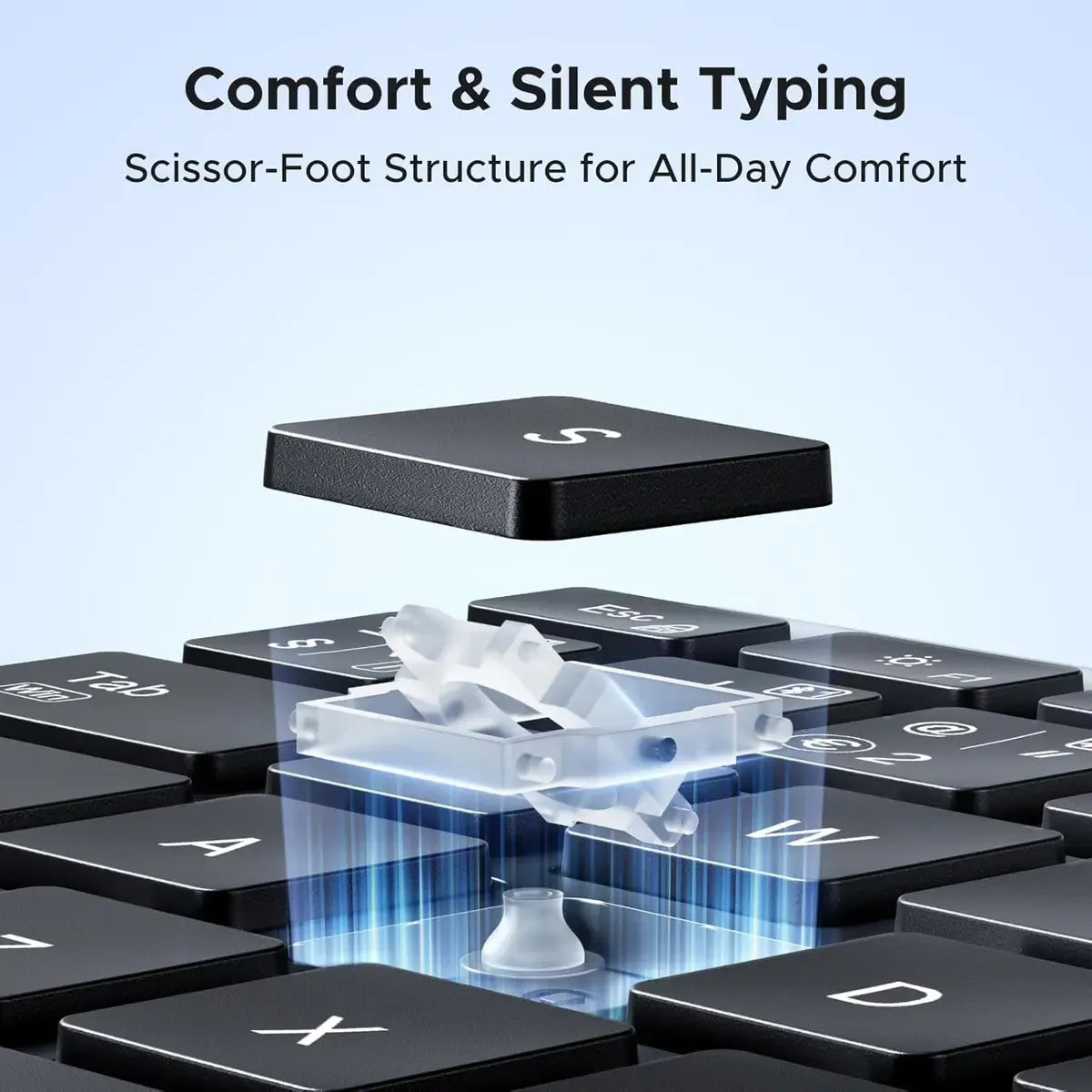 Keyboard UGREEN K552, Wireless, Bluetooth, USB, Grey Dual-Mode Multi-Device Mechanical Keyboard