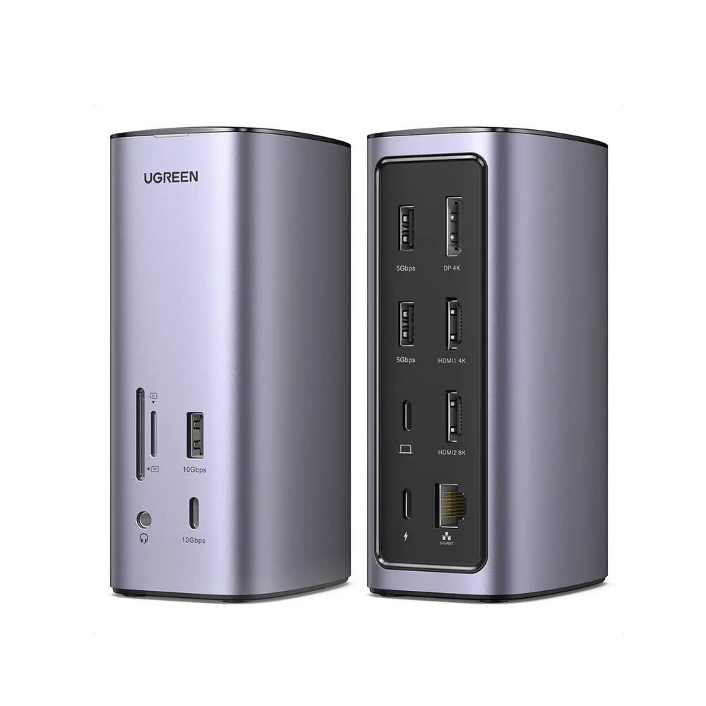 UGREEN 12-in-1 USB-C Triple Display 8K Docking Station Converter with 8K@30Hz / 4K@120Hz Output, Dual HDMI & DisplayPort