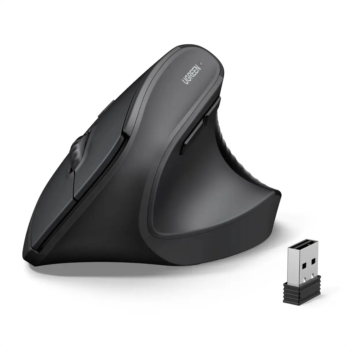 UGREEN Ergonomic Mouse, Wireless Bluetooth Vertical Mouse, Dual-Mode (BT 5.4 & USB 2.4G), Quiet Clicks, 4 Adjustable DPI