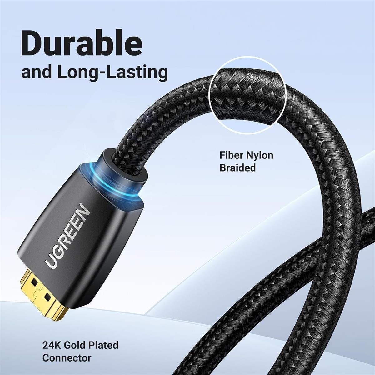 UGREEN HDMI 2.0 Male to Male 4K 60Hz High-Speed Braided Audio & Video Cable (1M)