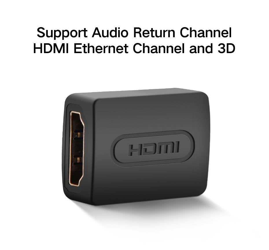 UGREEN HDMI Female to Female Adapter (Black) 4K@60Hz High-Speed HDMI Extension Coupler Joiner for TV, Monitor, Projector & Streaming Devices