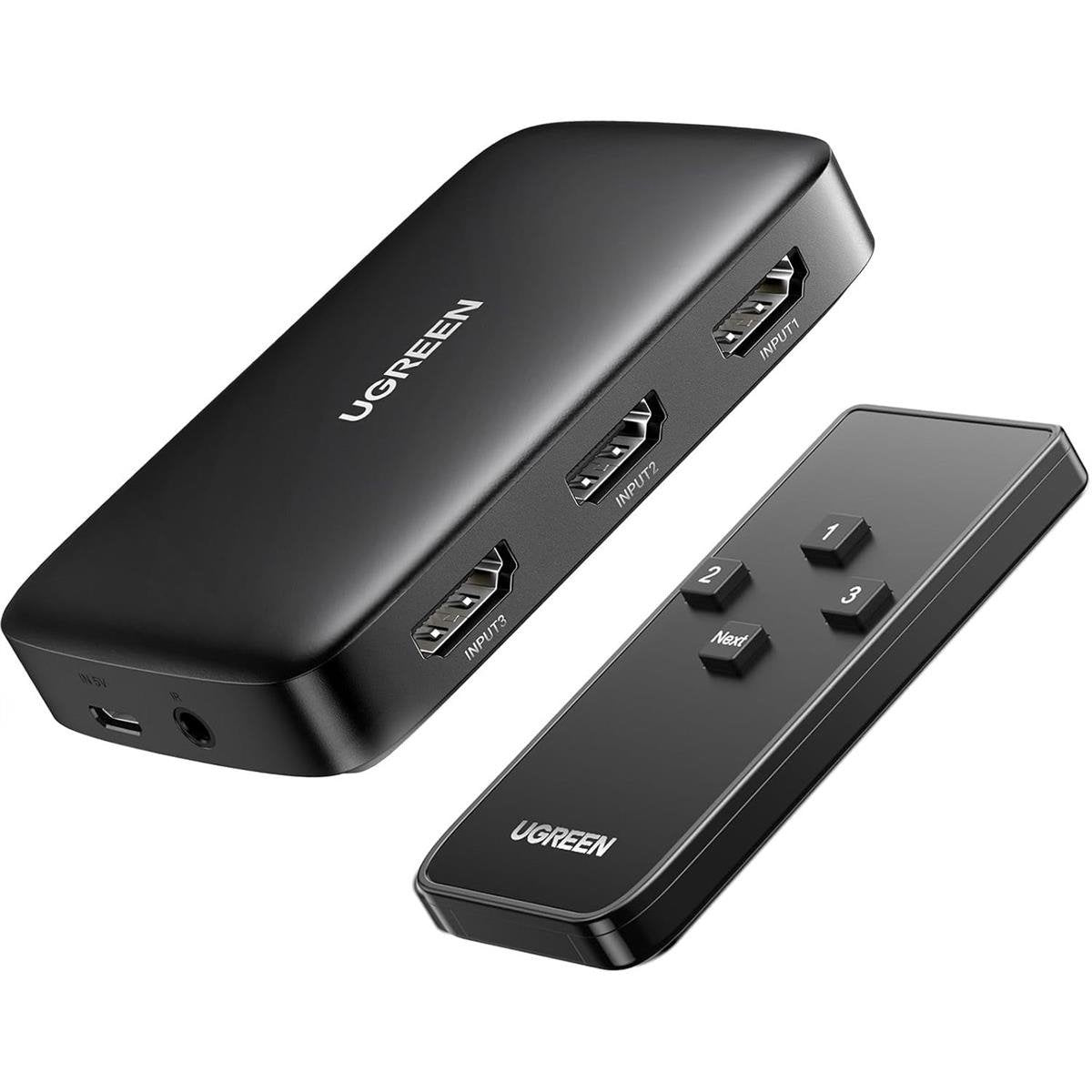 UGREEN HDMI Switcher 3 In 1 Out 4K@30HZ Ultra HD 3-Port Video Switch Box with IR Remote Control for TV, Monitor, PS5, Xb