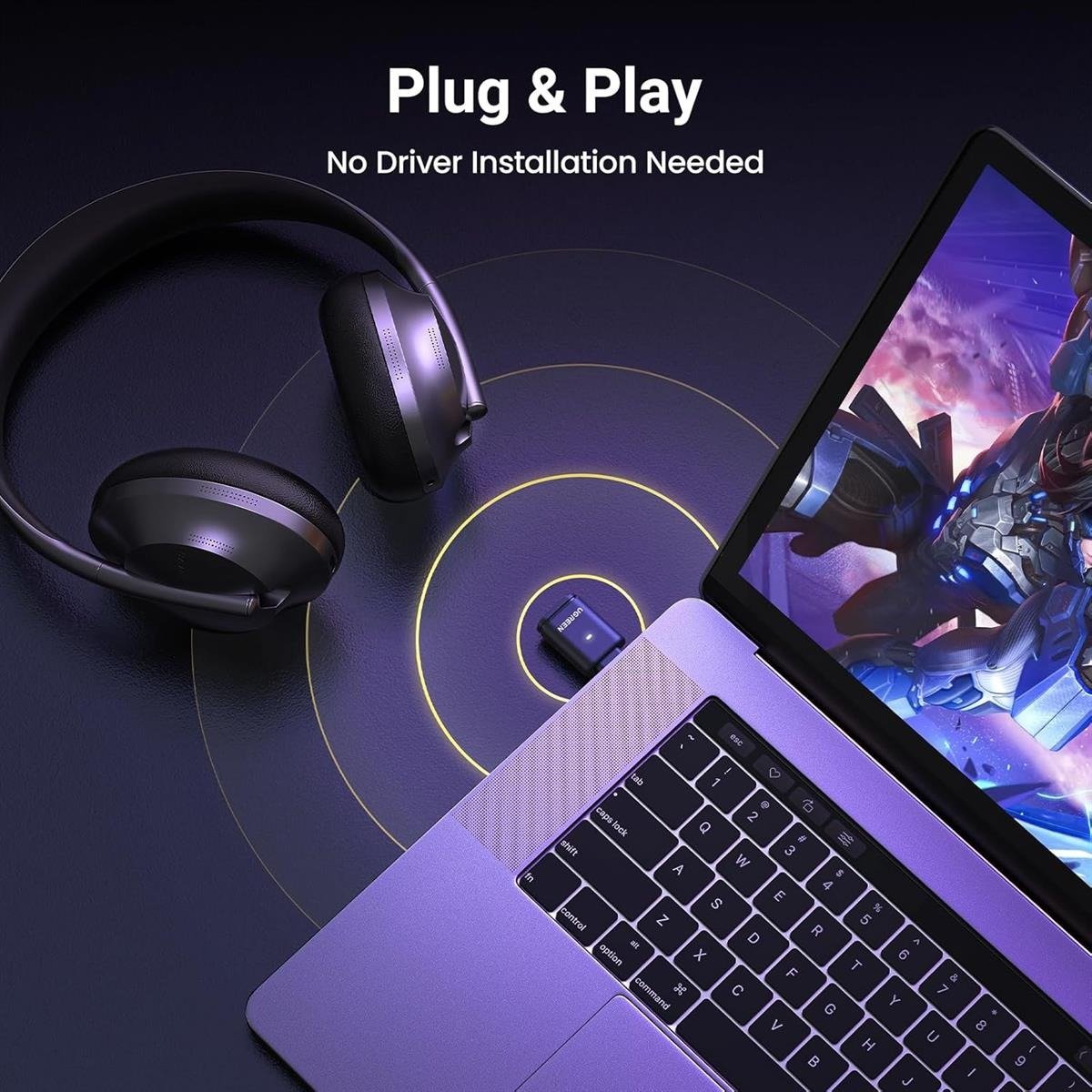 USB-C Bluetooth 5.3 Audio Transmitter Adapter with aptX Low Latency for Nintendo Switch, PS5, PS4 & PC