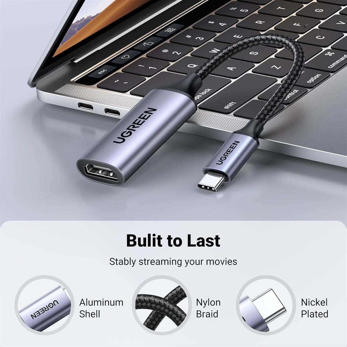 UGREEN USB-C to HDMI Adapter 4K@60Hz High-Speed Type-C to HDMI Video Converter for MacBook, iPad Pro, Surface, XPS & Android