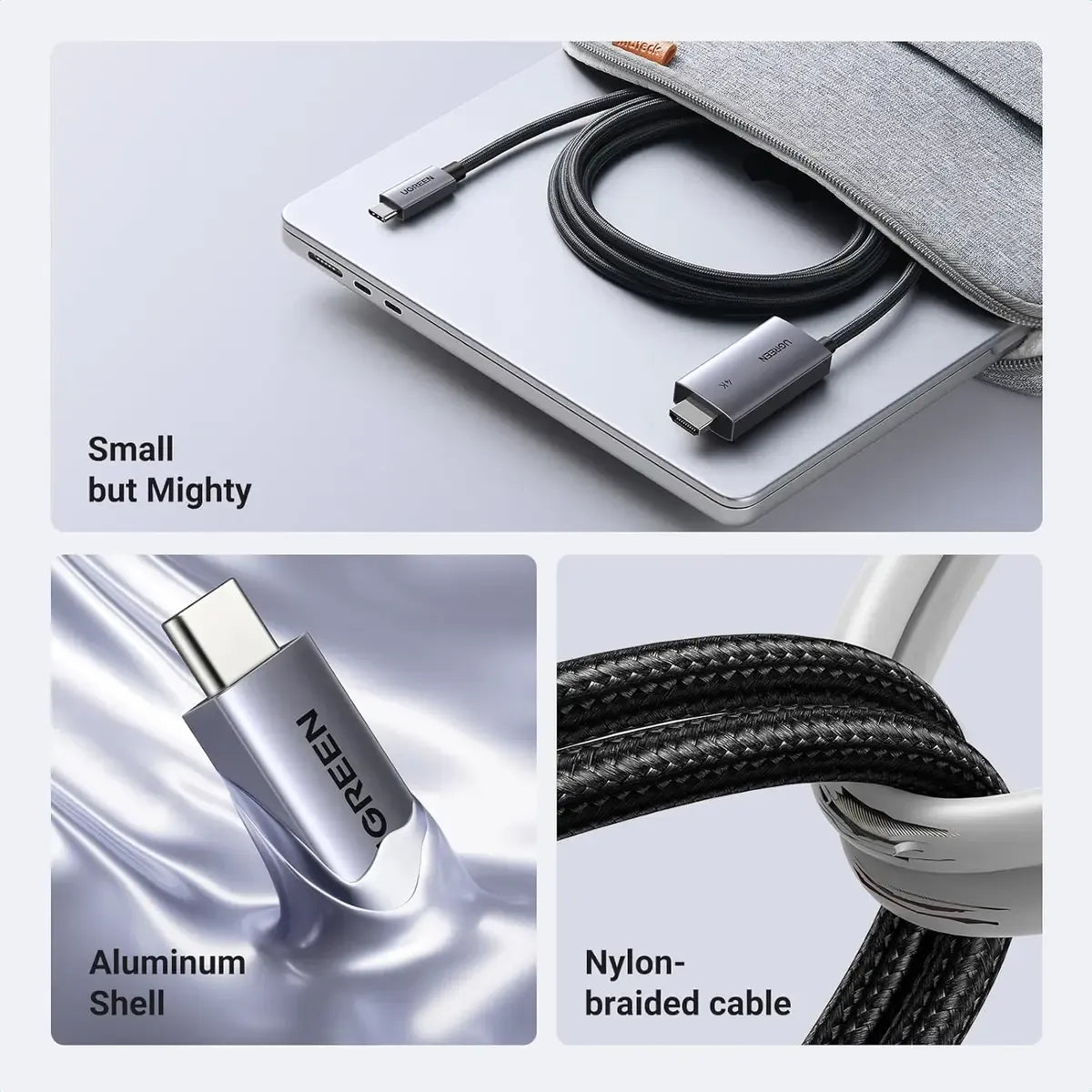 UGREEN 55330 USB-C to HDMI 2.0 Male Unidirectional 4K 60Hz High-Speed Video Adapter Cable (2M - Black)