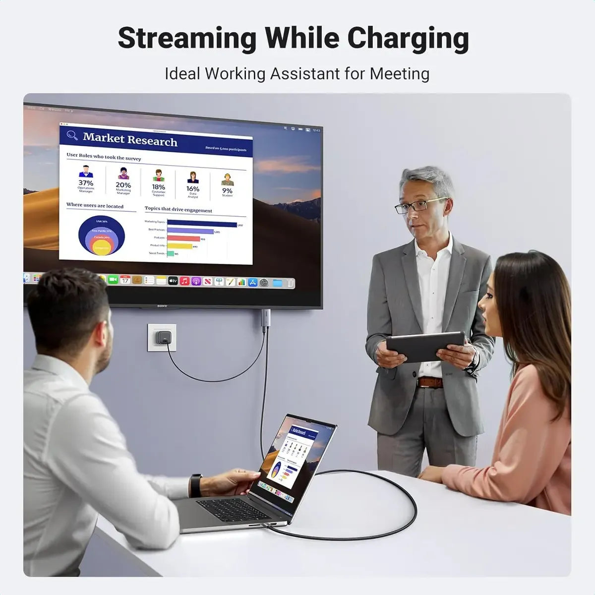 UGREEN 55330 USB-C to HDMI 2.0 Male Unidirectional 4K 60Hz High-Speed Video Adapter Cable (2M - Black)