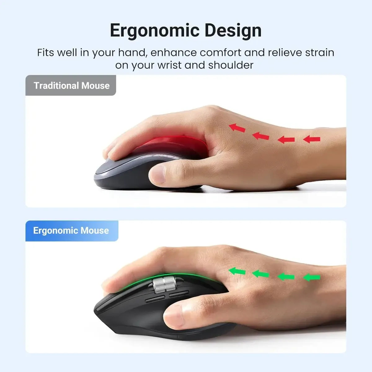 UGREEN MULTI MODE WIRELESS MOUSE (Bluetooth 5.0 & 2.4GHz) Dual-Connection Silent Optical Mouse with 4000 DPI