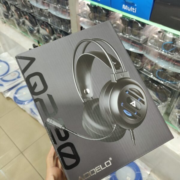 ADQELO AQ220 Wired Gaming Headset – Over-Ear Headphones with Flexible Noise-Cancelling Mic