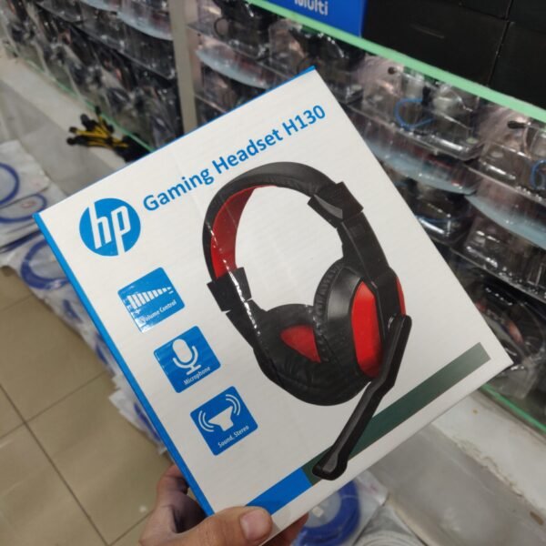 H130 Gaming Headphones - Over-Ear Stereo Sound Headset with 360° Adjustable Noise Reducing Microphone for PC, Laptop, Mobile, PS4, Xbox - 3.5mm Wired Plug - Red & Black