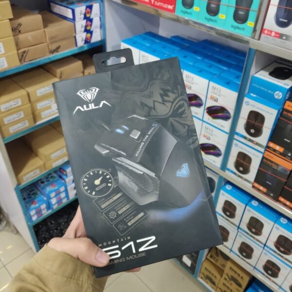 Aula Mountain S12Pro Wired Gaming Mouse, 12800 DPI Optical Gamer Mouse with RGB Backlit, 8 Programmable Buttons, Software Supports DIY Keybinds Rapid Fire Button (Black)