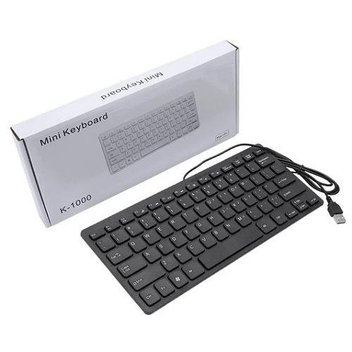 Buy the K-1000 Mini Wired Keyboard at the best price. Featuring an ultra-slim design, 78 chocolate-style keys, and plug-and-play USB connectivity. Ideal for small desks, laptops, and CCTV systems in Pakistan.