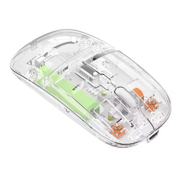 Transparent Wireless + Bluetooth Dual-Mode Rechargeable Mouse