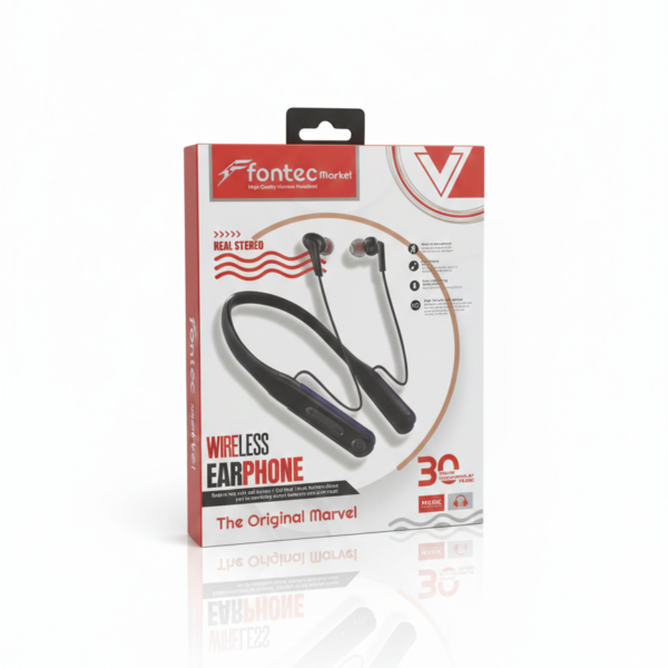 Experience high-fidelity sound with the Fontec Marvel Wireless Neckband. Features 30 hours of playtime, Bluetooth 5.0, and a noise-reducing mic. Perfect for sports and travel.