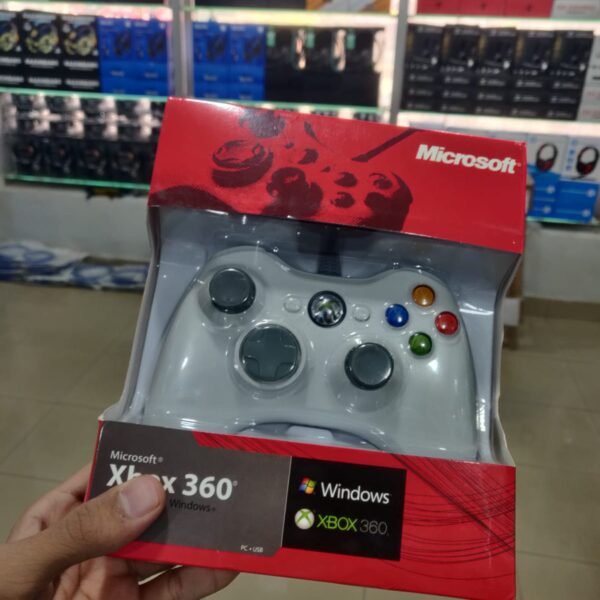 Xbox 360 wired controller white, PC gaming joystick USB, Windows 11 Xbox 360 controller, double shock gamepad for laptop, Xbox 360 console controller white, wired USB joystick for PC.