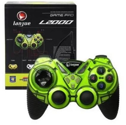 Elevate your gaming with the LANJUE L2000 Wired Joystick. Features dual vibration motors, 12 buttons, and plug-and-play USB support for PC & Laptop.