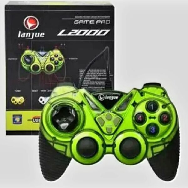 LANJUE L2000 Wired Game Controller | Dual Vibration & 12 Buttons - Pakistan