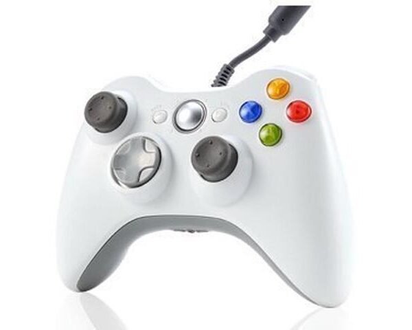 Xbox 360 Wired USB Controller (White) – High-Precision Gaming Joystick with Dual Vibration for PC, Laptop, and Xbox 360 Console – Windows 7/8/10/11 Compatible
