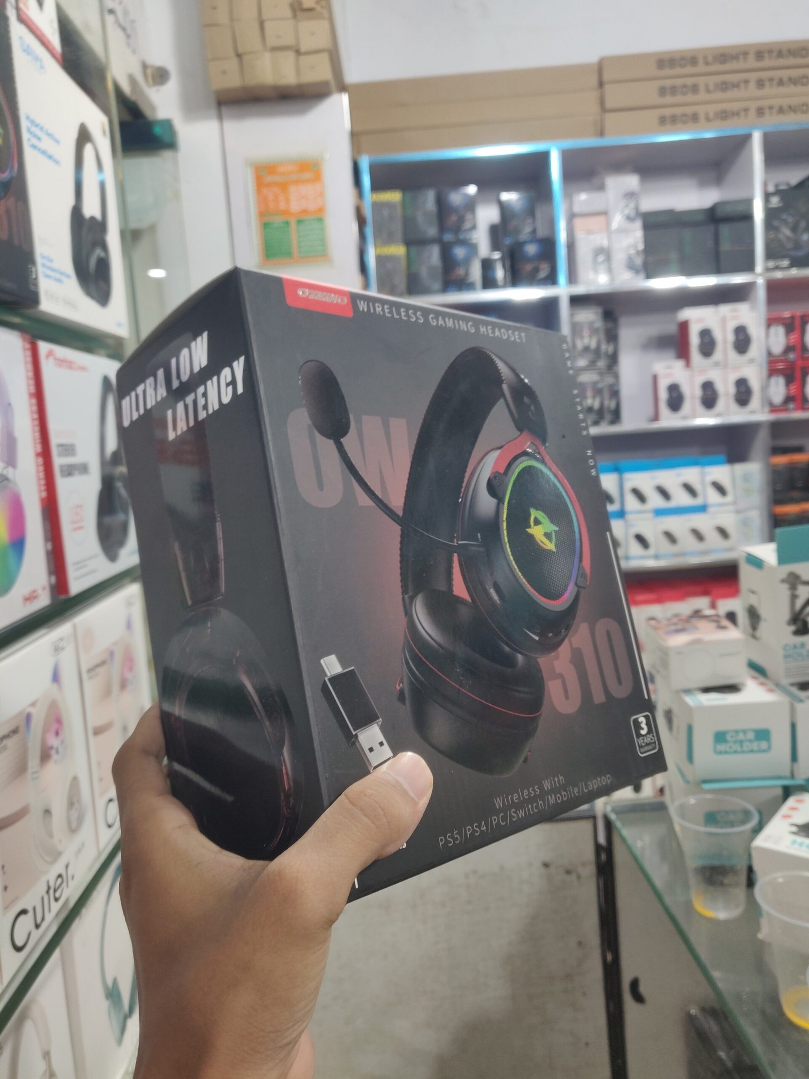 Ozeino OW310 Wireless Gaming Headset – 3-in-1 Mode (2.4GHz USB/Type-C, Bluetooth, 3.5mm) Headphones with Detachable ENC Mic & 45-Hour Battery - Image 2