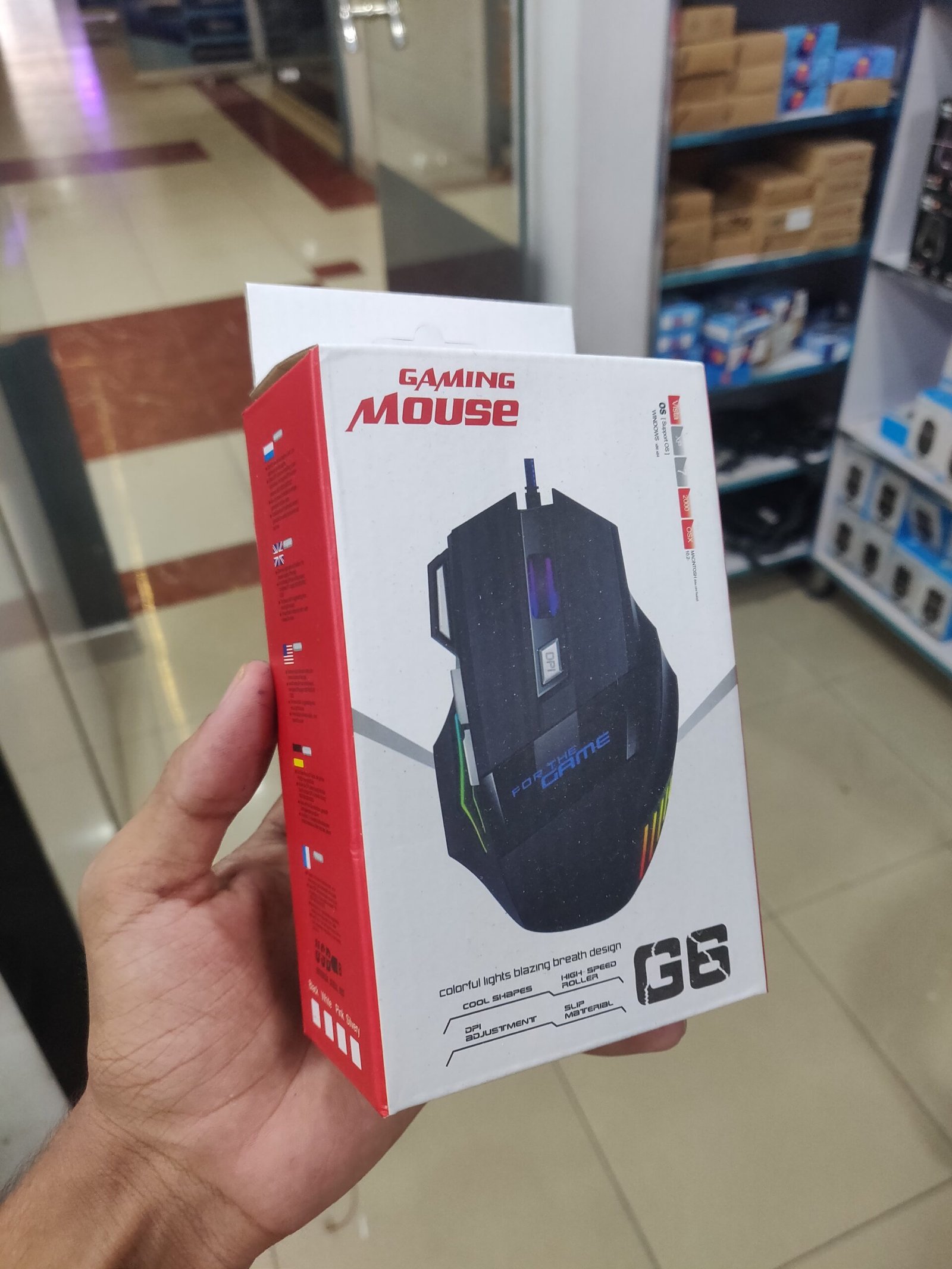 G6 Gaming Mouse 3200 DPI – Ergonomic Wired Optical Mouse with 3200 DPI, Dedicated Fire Button, RGB Backlighting & Braided Cable - Image 2