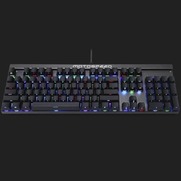 Motospeed CK103 RGB Gaming Keyboard RGB LED Backlit Wired – 103 Keys & Black Aluminum Base