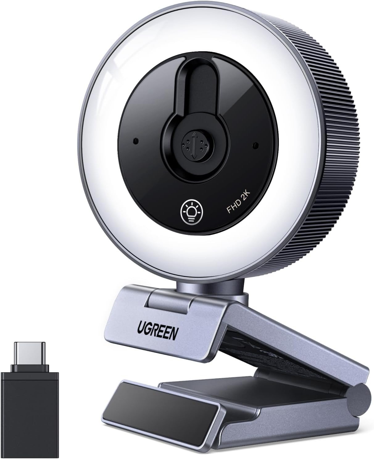 UGREEN 65857 2K USB Webcam with Ring Light