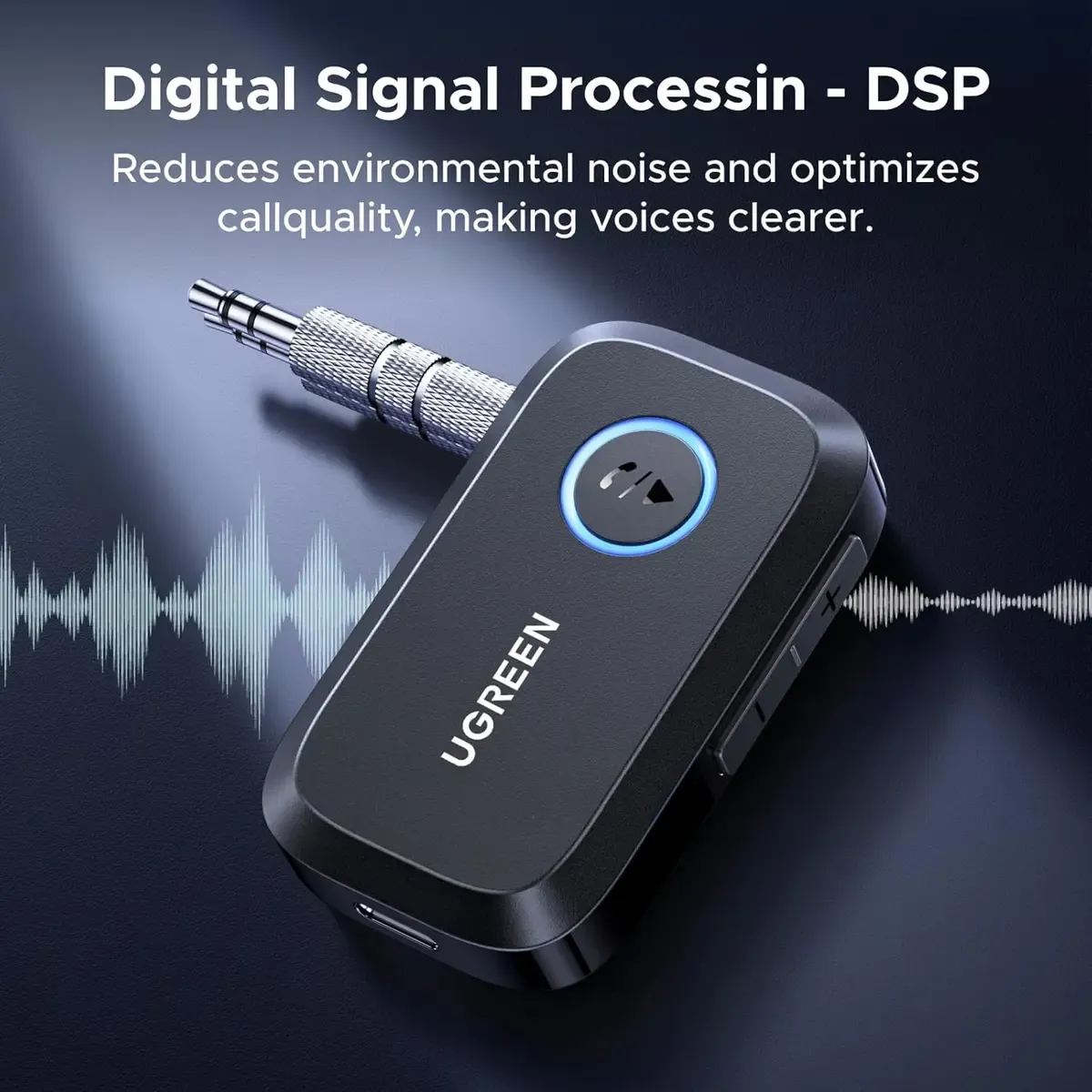 UGREEN 3.5mm Aux Bluetooth 5.3 Audio Transfer Adapter for Vehicle