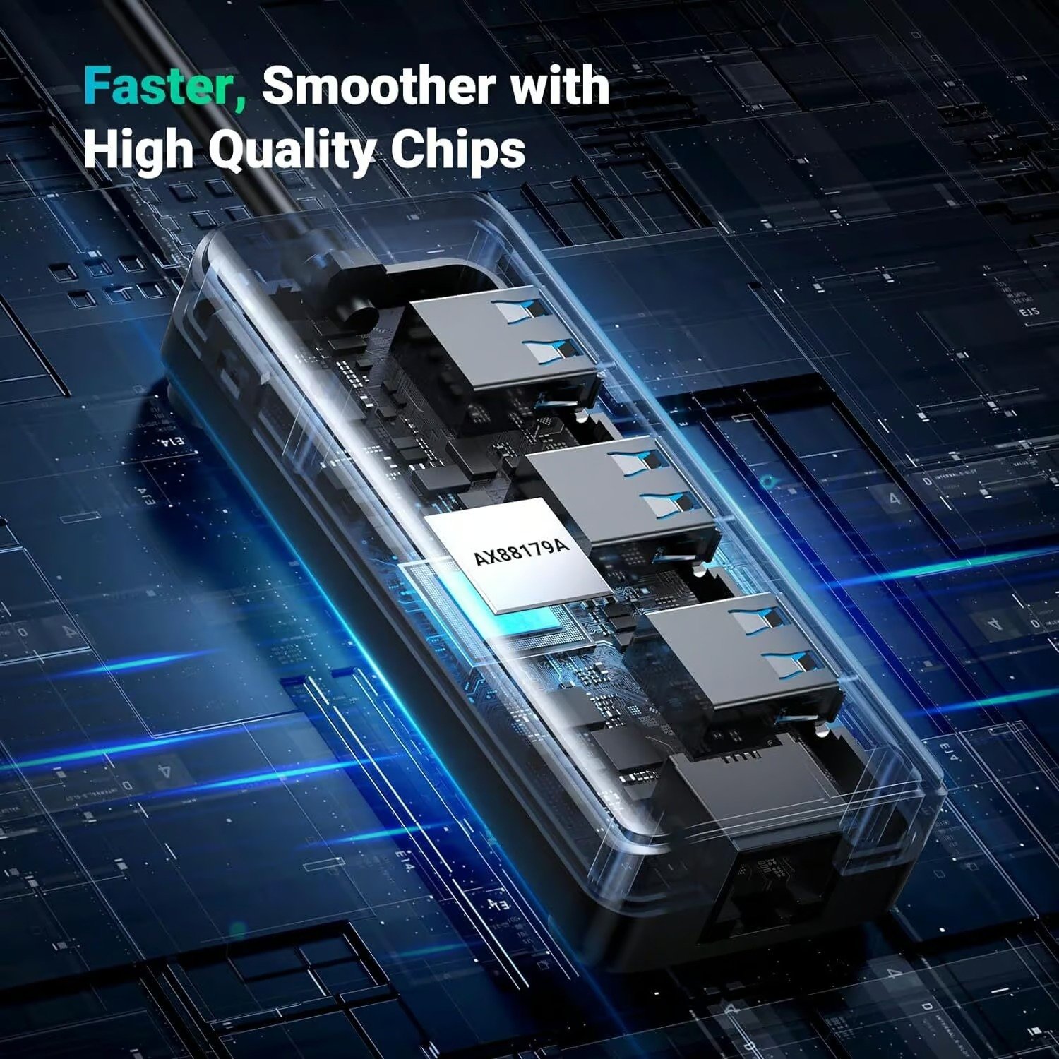 UGREEN USB 3.0 HUB WITH GIGABYTE ETHERNET ADAPTER