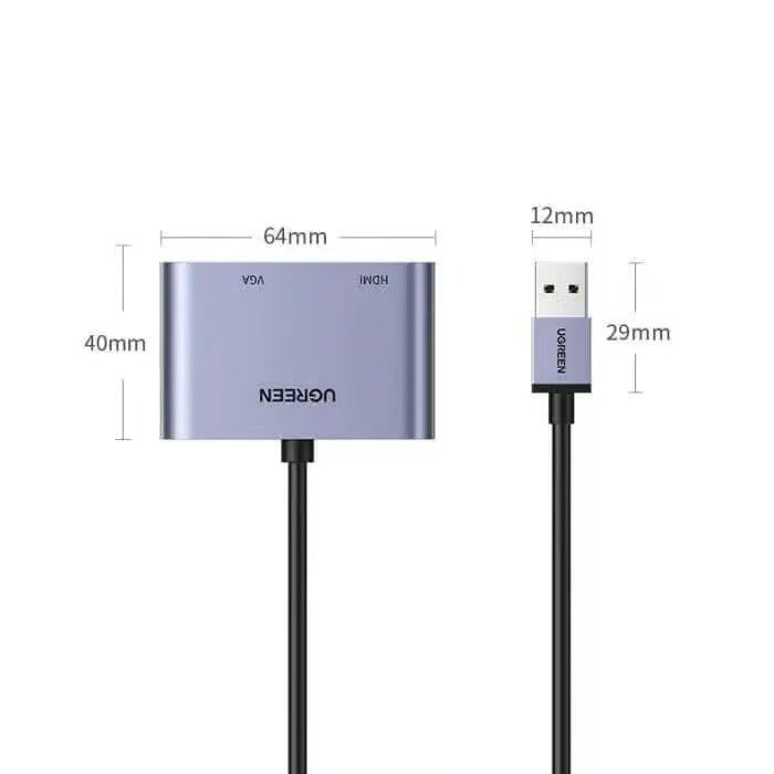 UGREEN USB 3.0 to HDMI+VGA converter Supported Dual-screen display(same screen)