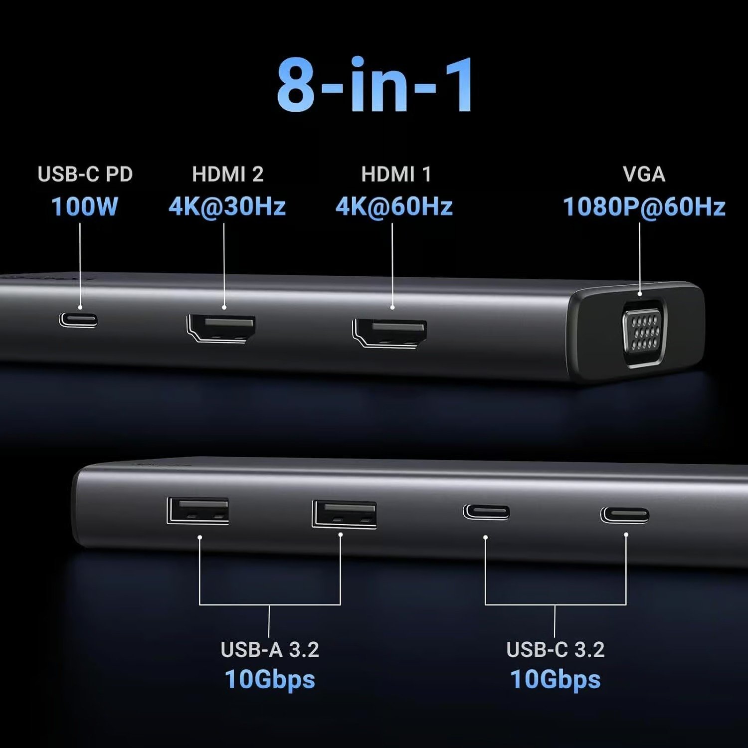 UGREEN 8 in 1 USB C Docking Station with Dual Monitor