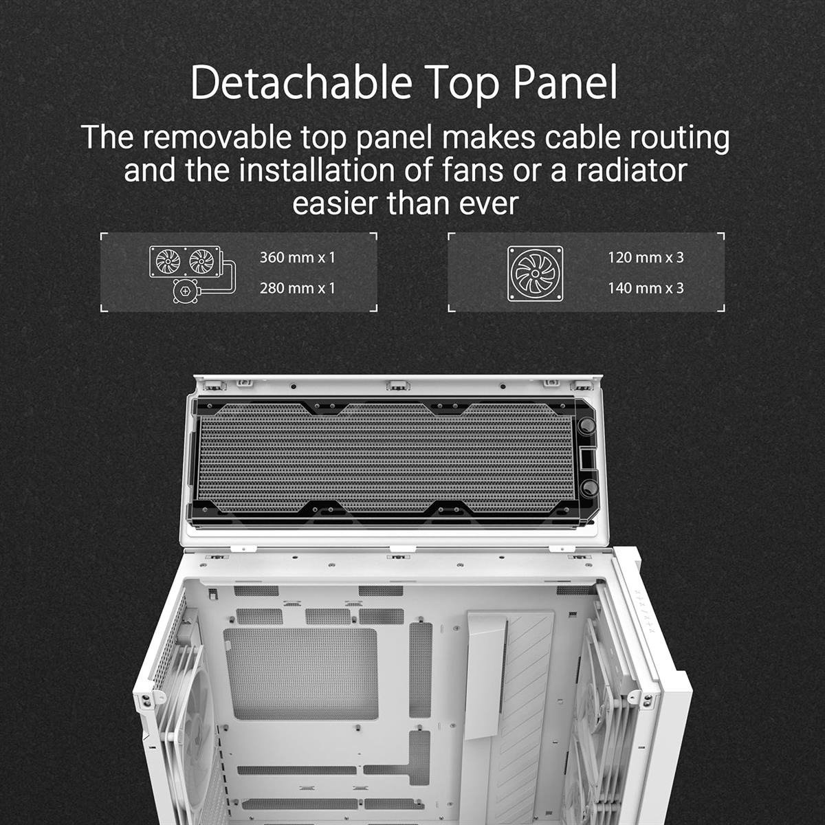Asus Tuf Gaming GT302 ARGB Mid-Tower ATX Case - White | Black