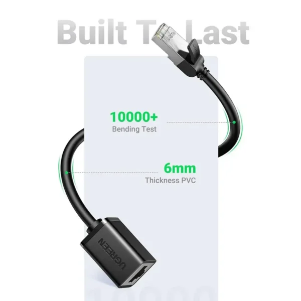 Ugreen CAT 6 F/UTP Ethernet RJ45 Extension Male/Female Patch Cords 3m Black