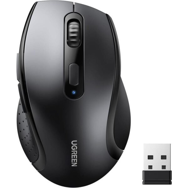 UGREEN Ergonomic Contoured-Shape Design Wireless Mouse 2.4 GHz๏ผAAA alkaline battery not included)