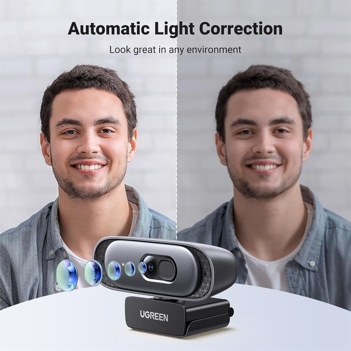 UGREEN USB HD Webcam Silver 2K @ 30FPS