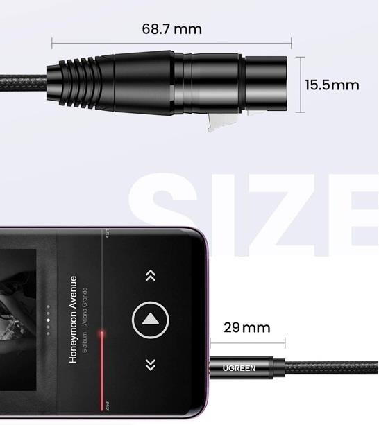 Ugreen 3.5mm Three-Pole Male to XLR Female Audio Cable 2m