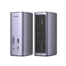 UGREEN USB-C to 2USB 3.0+1USB3.2+1USB-C3.2+2HDMI+ 1DP+RJ45 Gigabit+SD&TF +3.5mm+PD port Converter 10Gbps USB-A&C + 8K@30Hz &2HDMI+1*DP with PD