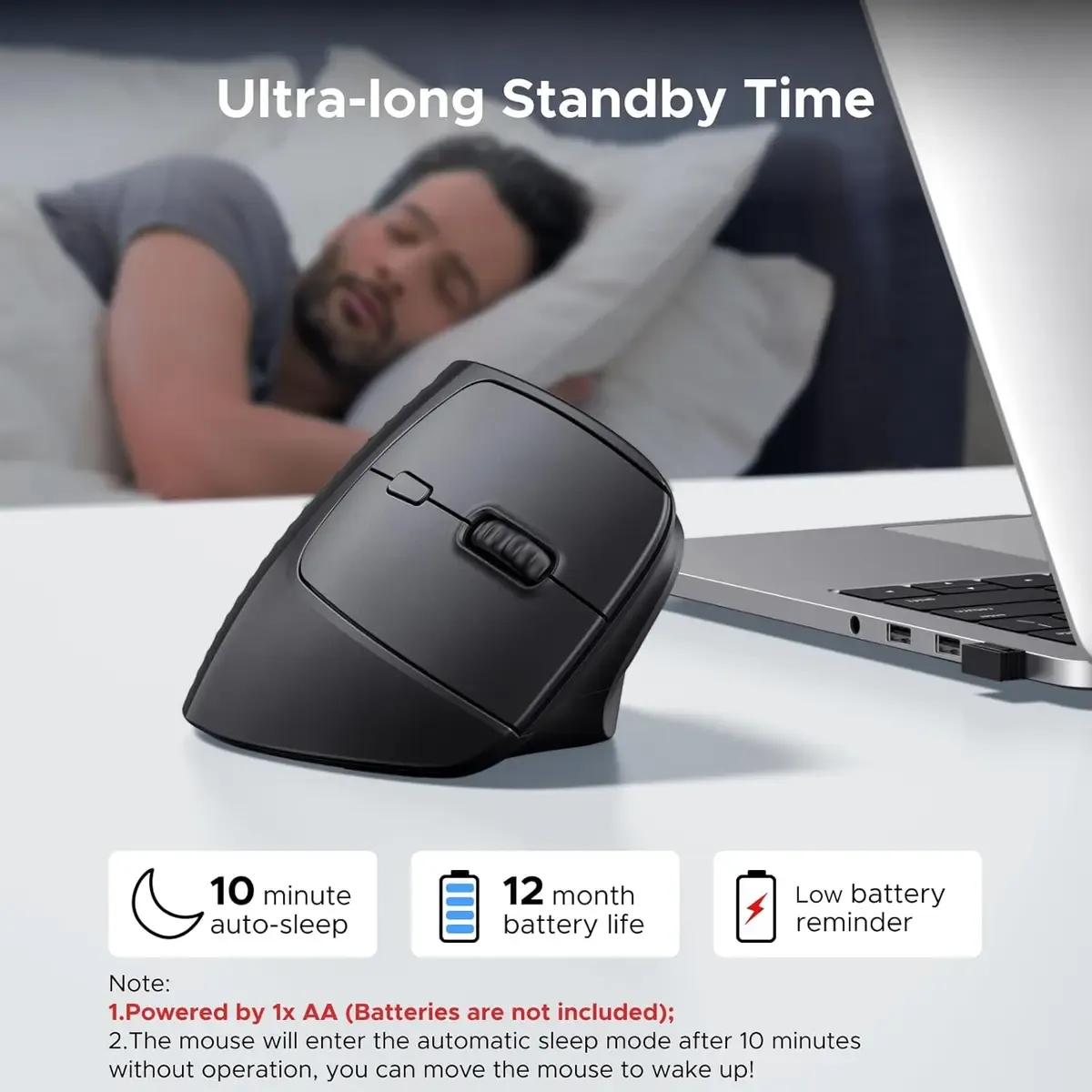 UGREEN Ergonomic Mouse, Wireless Bluetooth Vertical Mouse, Dual-Mode (BT 5.4 & USB 2.4G), Quiet Clicks, 4 Adjustable DPI (1000/1600/2000/4000), Compatible: Healthier Wrist Posture & Dual ConnectivityThe UGREEN Ergonomic Mouse, Wireless Bluetooth Vertical Mouse, Dual-Mode (BT 5.4 & USB 2.4G), Quiet Clicks, 4 Adjustable DPI (1000/1600/2000/4000), Compatible provides an immediate ergonomic upgrade for users experiencing wrist discomfort from flat traditional mice. Distributed by Keyphantom, this vertical mouse combines orthopedic health benefits with high-performance wireless technology.57° Orthopedic Vertical Tilt & Quiet Micro-SwitchesBy elevating your hand into a 57° vertical posture, this mouse prevents the unnatural pronation of the forearm, taking pressure off the median nerve. Integrated soft-dampened micro-switches reduce clicking sound to a subtle whisper while maintaining tactile click responsiveness.Bluetooth 5.4 Dual Pairing & Multi-Surface TrackingEquipped with cutting-edge Bluetooth 5.4 and a 2.4GHz RF wireless chip, the mouse links seamlessly to laptops, desktop PCs, and tablets. Its optical sensor glides smoothly over various surfaces—including wood, leather desk pads, and laminate tables—without cursor jitter.Technical Summary TableFeatureSpecificationModel NameUGREEN Ergonomic Mouse, Wireless Bluetooth Vertical Mouse, Dual-Mode (BT 5.4 & USB 2.4G), Quiet Clicks, 4 Adjustable DPI (1000/1600/2000/4000), CompatiblePart Number / SKU35183 / MU108 SeriesBrandKeyphantom (UGREEN)Ergonomic ProfileRight-Handed Vertical Handshake Design (57-Degree Slope)Wireless ConnectivityDual-Mode: Bluetooth 5.4 + 2.4 GHz RF (USB Type-A Dongle Included)Wireless RangeUp to 10 Meters / 33 FeetSensor Type & DPI LevelsHigh-Precision Optical Engine (1000 / 1600 / 2000 / 4000 DPI)Button Count6 Functional Buttons (Left, Right, Scroll Wheel, DPI Switch, Forward, Back)Noise LevelSilent Click Dampening (approx. 90% Noise Reduction)Power Supply1x AA Battery (Not Included)OS CompatibilityWindows 11 / 10 / 8, macOS, iPadOS, Android, Chrome OS, LinuxHardware CompatibilityLaptops, MacBooks, iPad Pro/Air, Desktop PCs, Tablets, Workstations