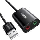UGREEN USB-A To 3.5mm External Stereo Sound Adaptor Black 15CM