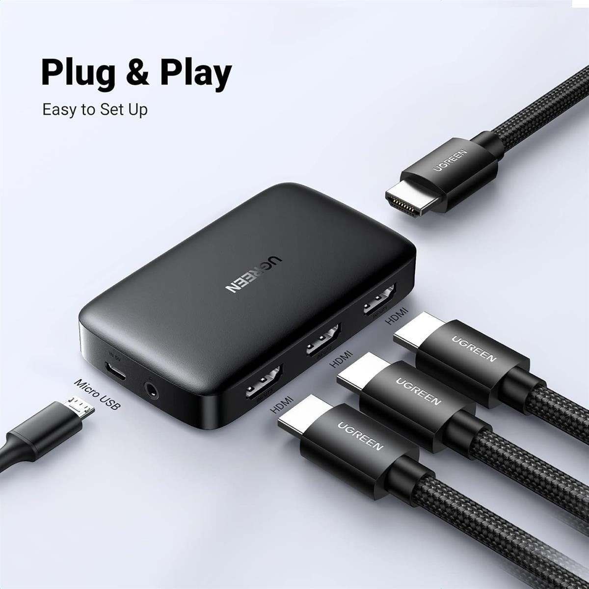 UGREEN HDMI Switcher 3 In 1 Out 4K@30HZ