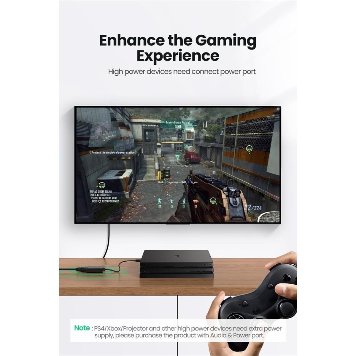 UGREEN HDMI to VGA converter without Audio (with Power Port) 1080P @ 60Hz
