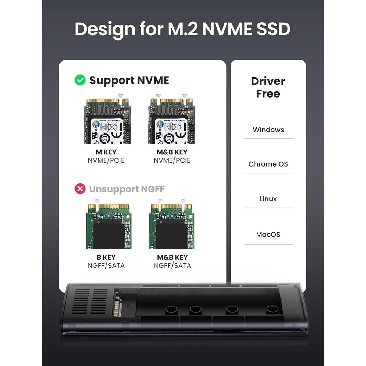 UGREEN M.2 NVME Hard Drive Enclosure (10Gbps)