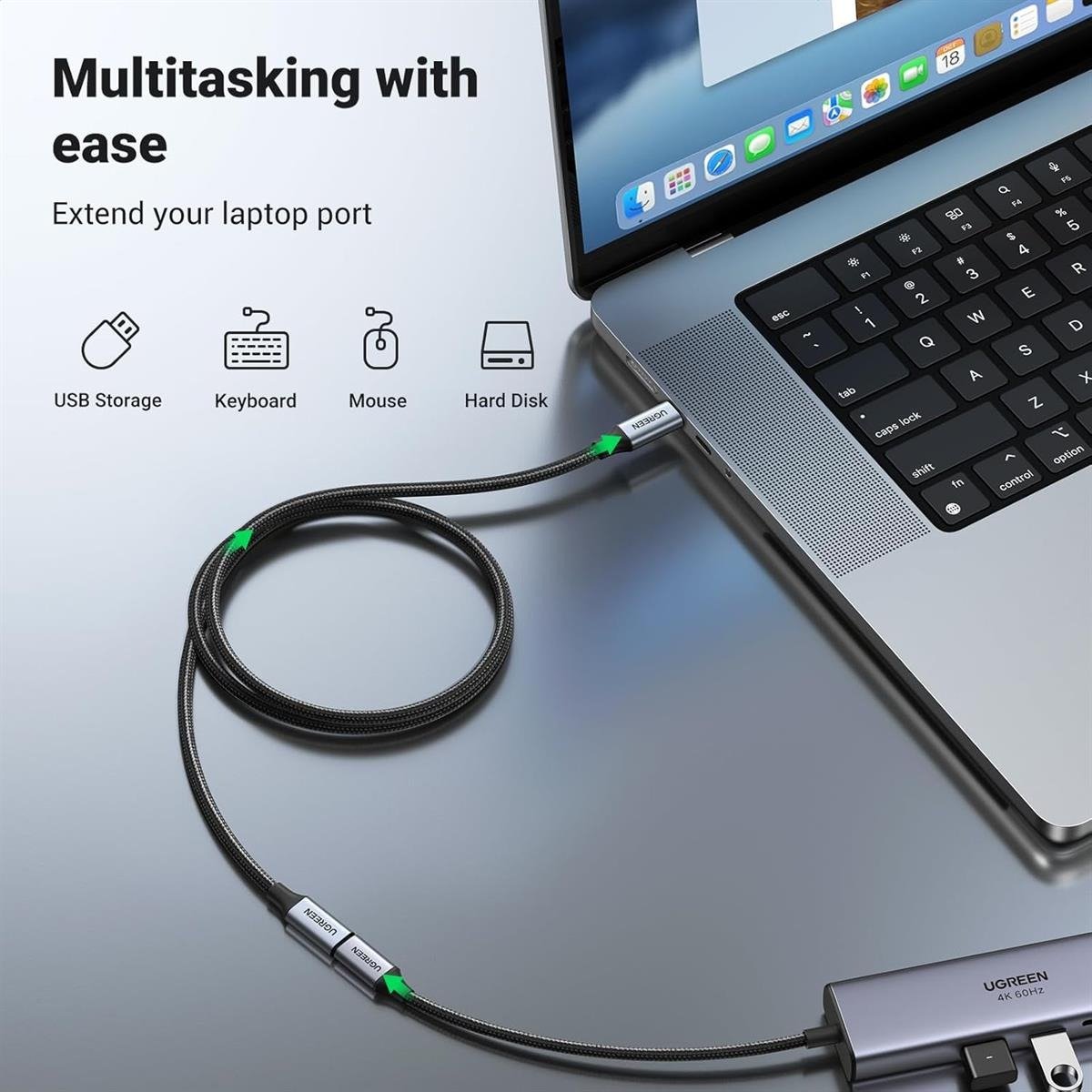 UGREEN USB-C 3.1 Extension Cable 10Gbps 0.5M
